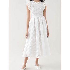 En Saison Organza Gingham Midi Dress